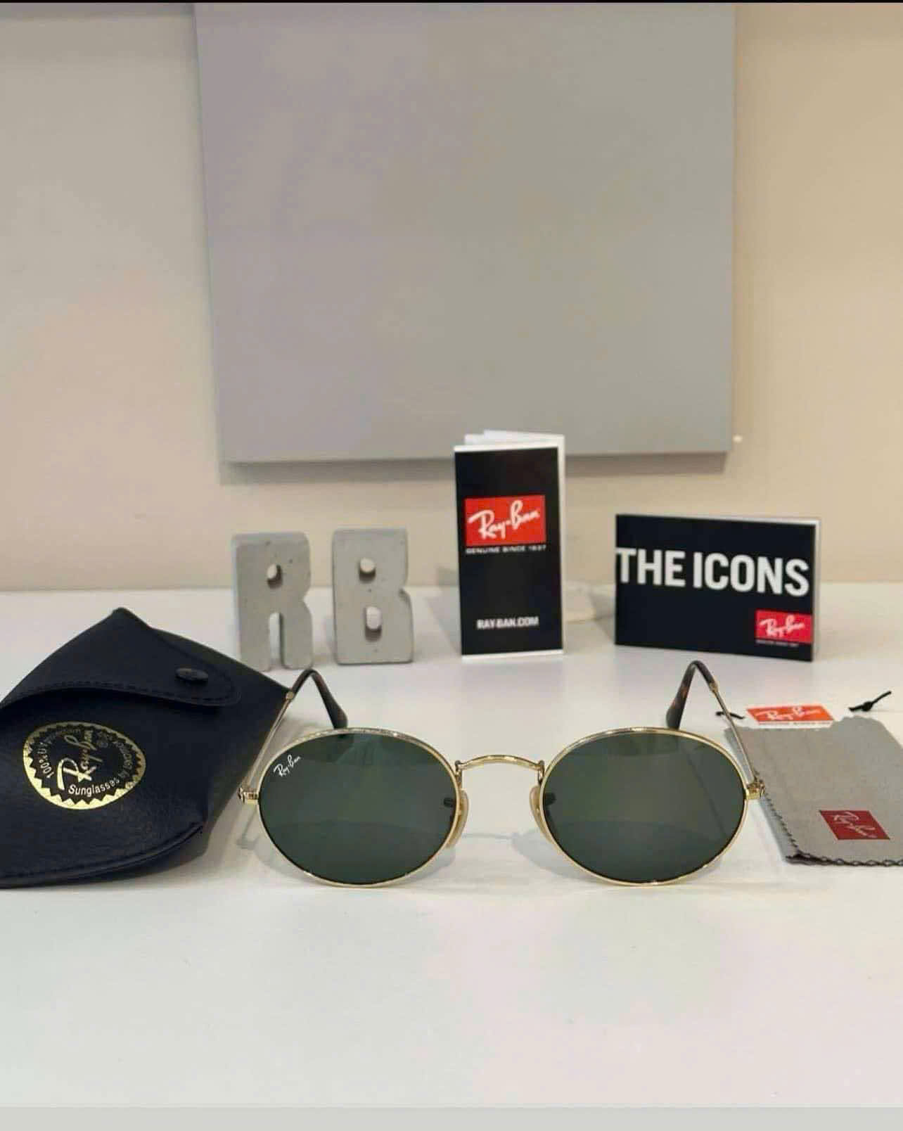 Kính Mắt Ray-Ban ORB3547N Oval Green – Phong Cách Unisex Cá Tính, Chống Tia UV400 Hiệu Quả