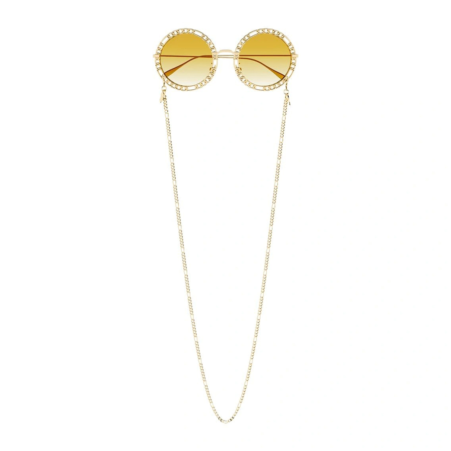 Kính Mát Nữ Gucci Gold Chain Sunglasses GG1113S 001 Màu Vàng