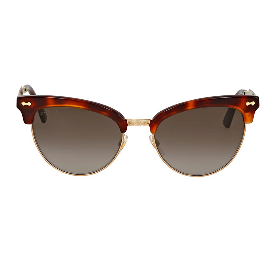 Kính Mát Nữ Gucci Grey Gradient Havana Cat Eye Sunglasses GG0055S 002 Màu Xám Gradient