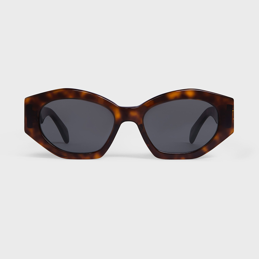 Kính Mát Celine Triomphe 08 Sunglasses In Acetate Red Havana CL40238U Màu Nâu/Xám