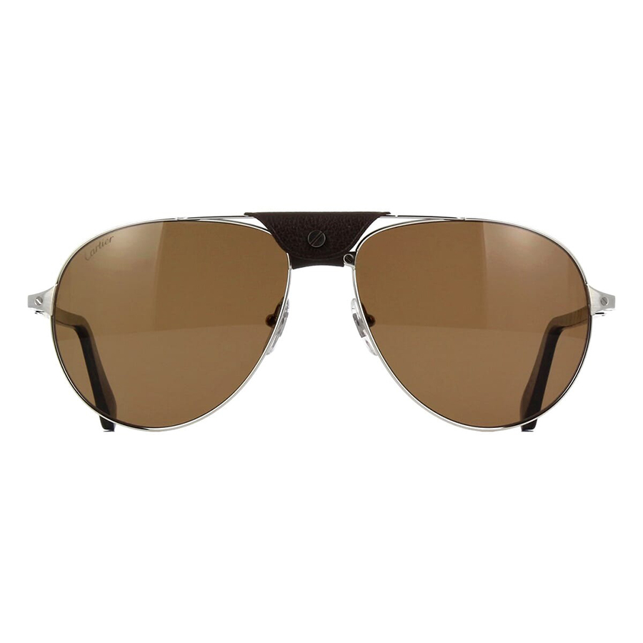 Kính Mát Cartier Buffalo Polarised Sunglasses CT0096S 005 Màu Nâu