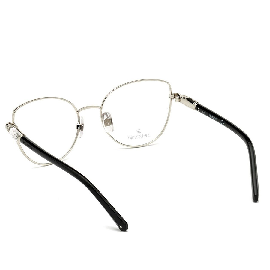 Gọng Kính Nữ Swarovski Cat Eye Metal Eyeglasses SK5340 016 Màu Đen/Bạc