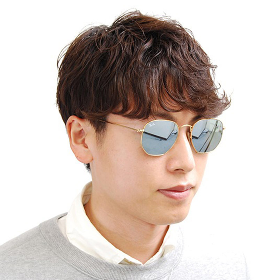 Kính Mát Rayban Hexagonal RB3548N 001/30 51 Gọng Kim Loại Màu Xám Xanh