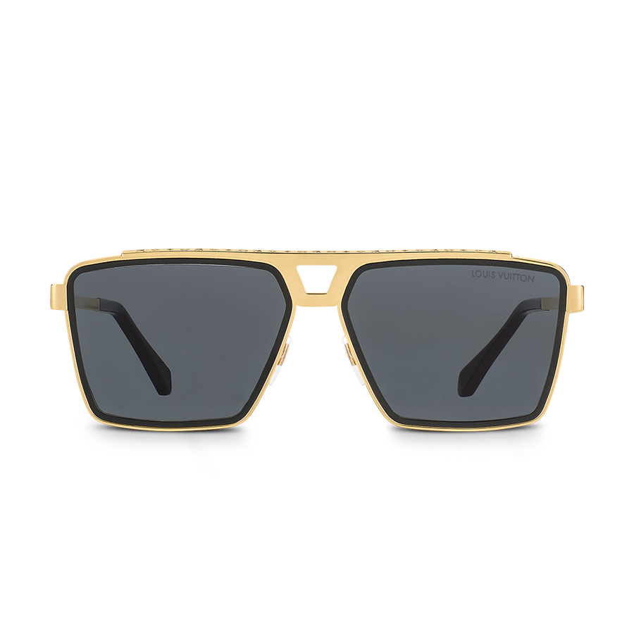 Kính Mát Louis Vuitton LV 1.1 Evidence Metal Square Sunglasses Z1584U Màu Đen Gọng Vàng Gold