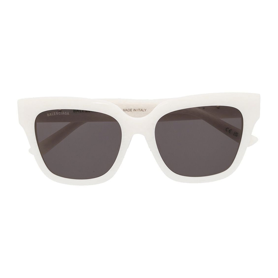 Kính Mát Balenciaga Logo Plaque Square Frame Sunglasses BB0237SA Màu Trắng