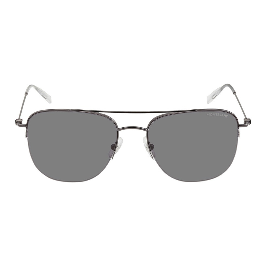 Kính Mát Nam Montblanc Grey Pilot Men's Sunglasses MB0096S 001 56 Màu Xám