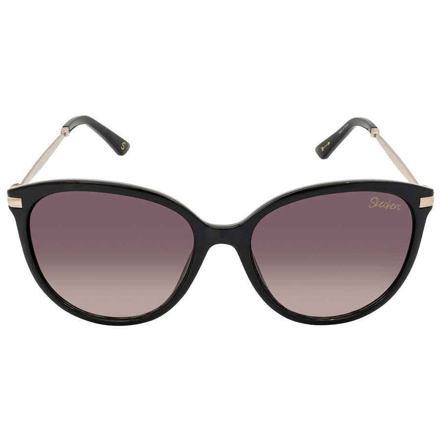 Kính Mát Nữ Skechers Gradient Smoke Cat Eye Ladies Sunglasses SE6032 01B 57 Màu Đen Vàng