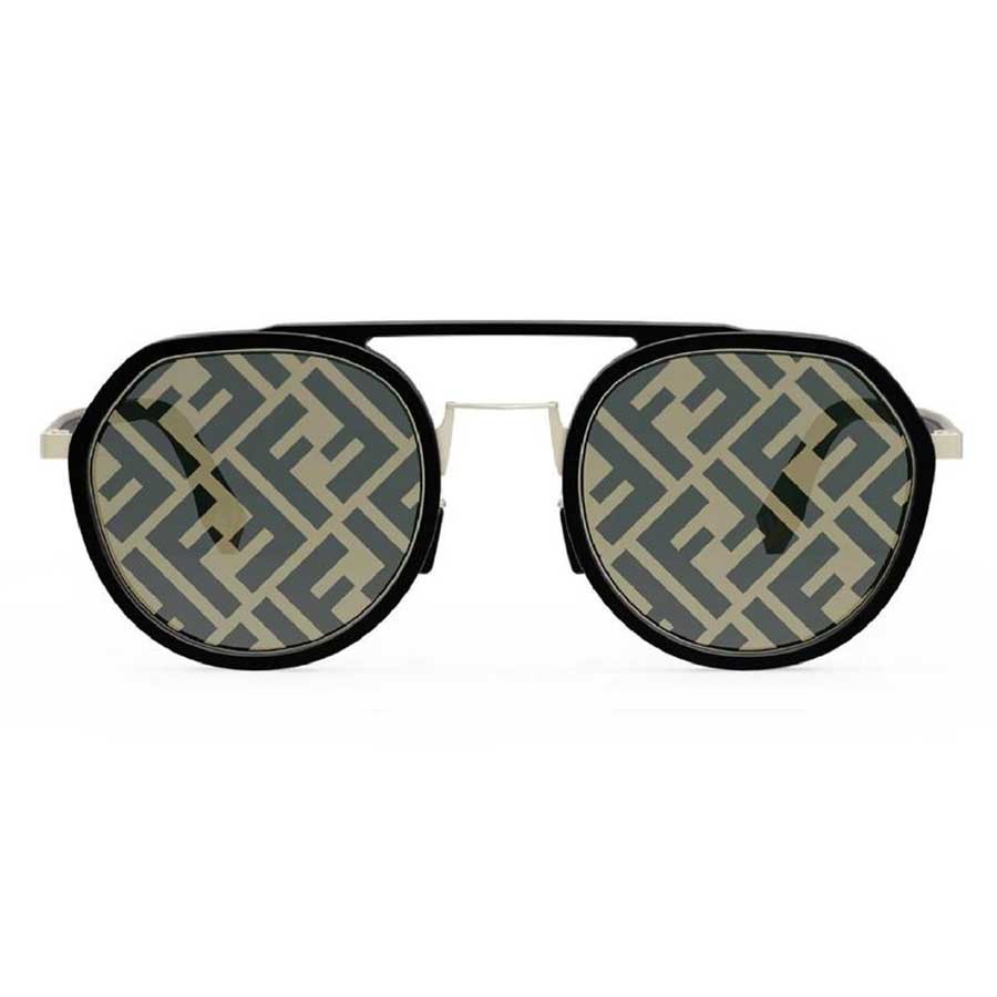 Kính Mát Nam Fendi FE40040U-02C Sunglasses Màu Đen Vàng