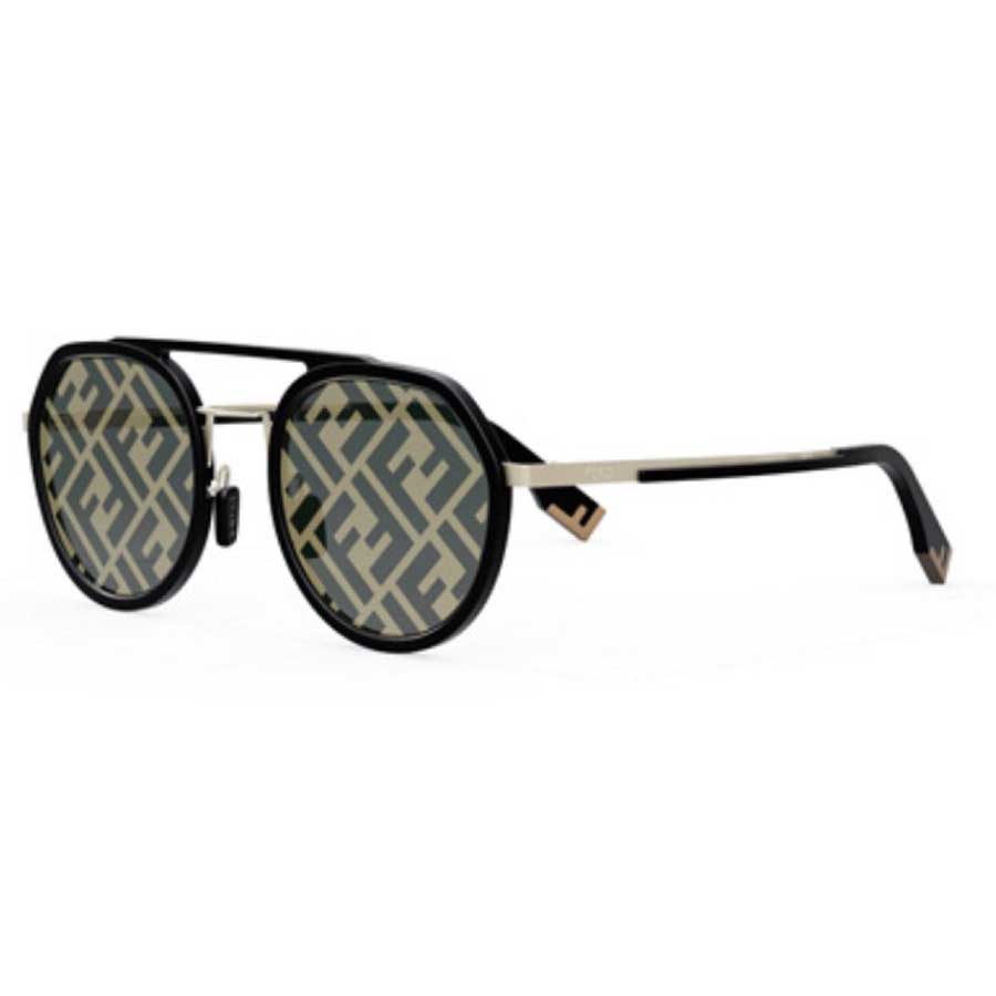 Kính Mát Nam Fendi FE40040U-02C Sunglasses Màu Đen Vàng