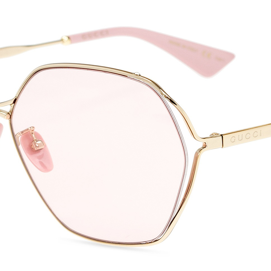 Kính Mát Nữ Gucci Pink Sunglasses With Logo GG0818SA 003 Màu Hồng