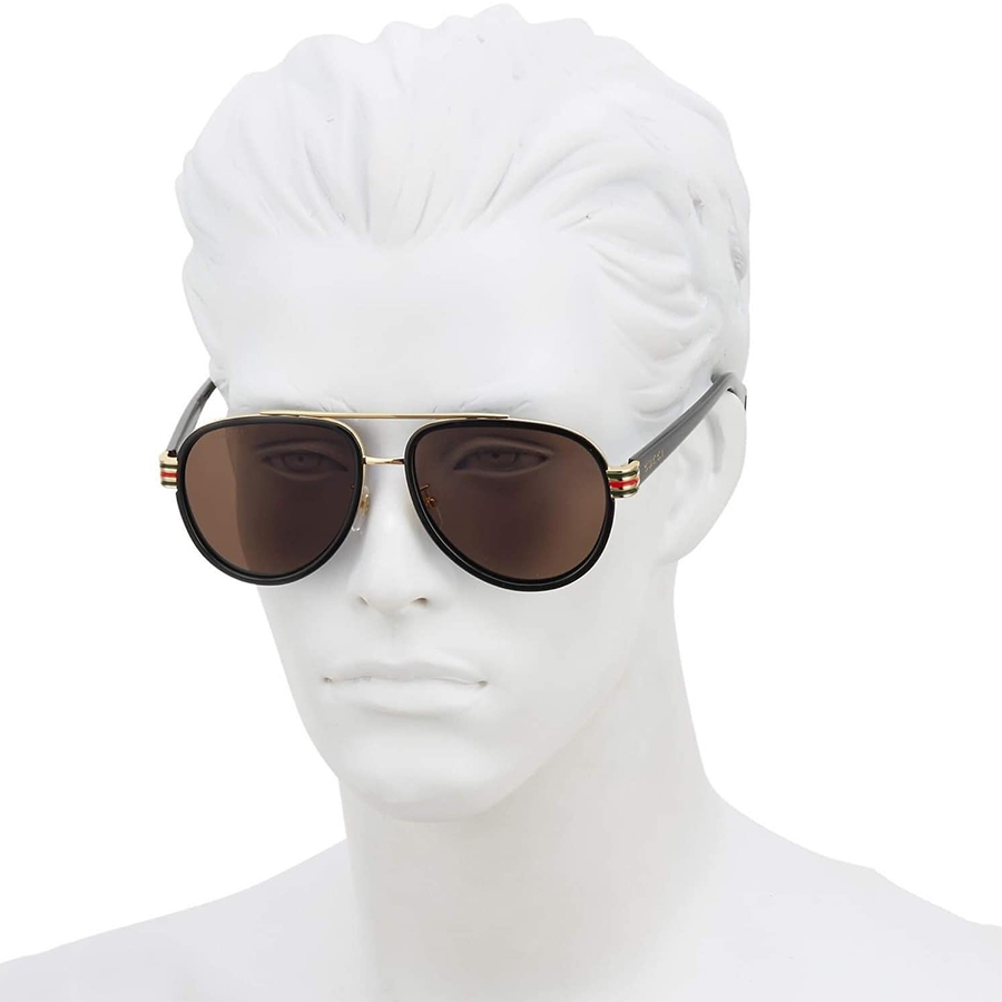 Kính Mát Nam Gucci Sunglasses GG0447S 003 Màu Nâu Đen