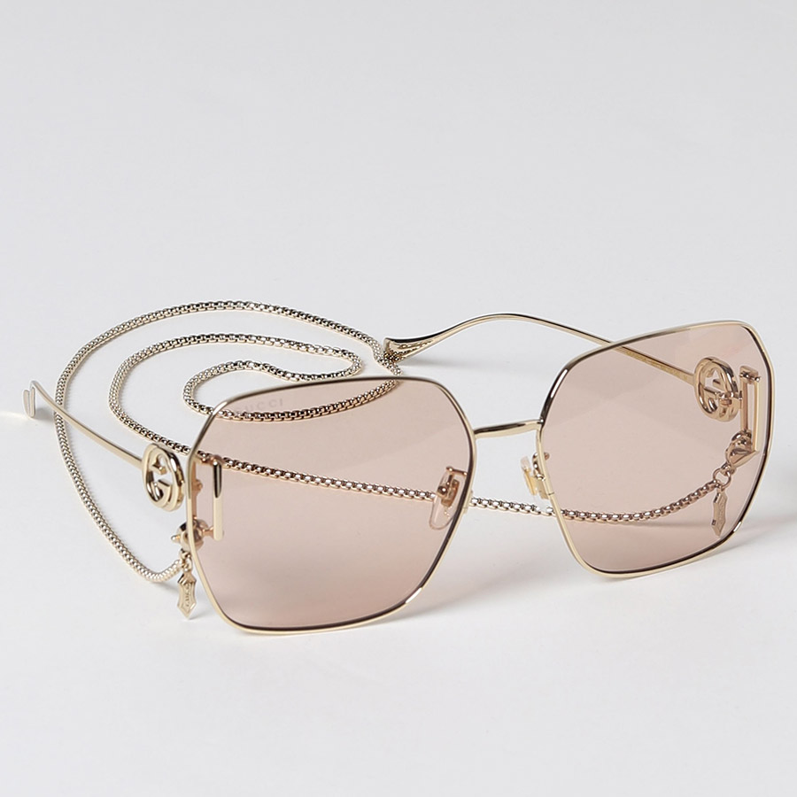 Kính Mát Nữ Gucci Ladies Sunglasses GG1207SA 001 64 Màu Vàng Nâu