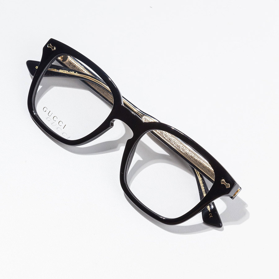 Kính Mắt Cận Gucci Black Square Eyeglasses GG0184O 001 50  Màu Đen