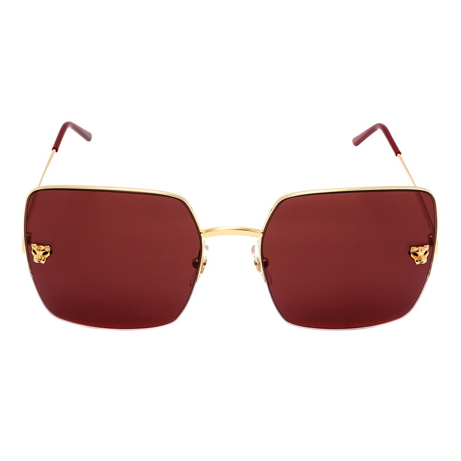 Kính Mát Cartier Red Square Ladies Sunglasses CT0121SA 003 Màu Đỏ