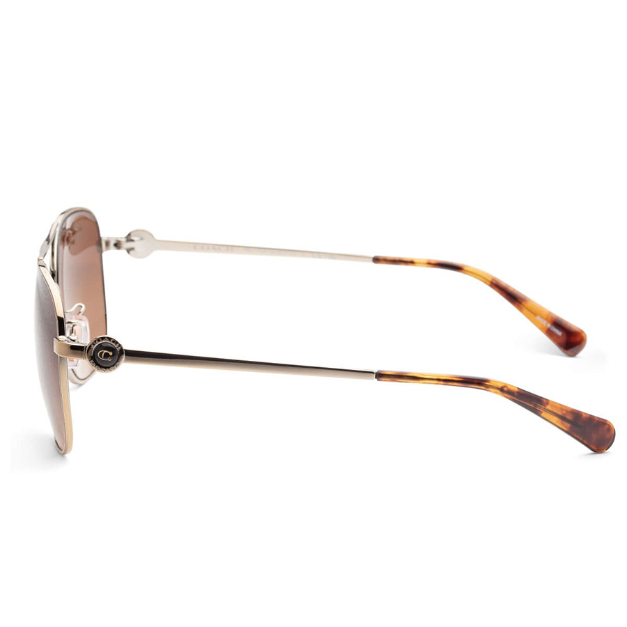 Kính Mát Coach Women Fashion Shiny Light Gold Sunglasses HC7127-900574-56 Màu Nâu