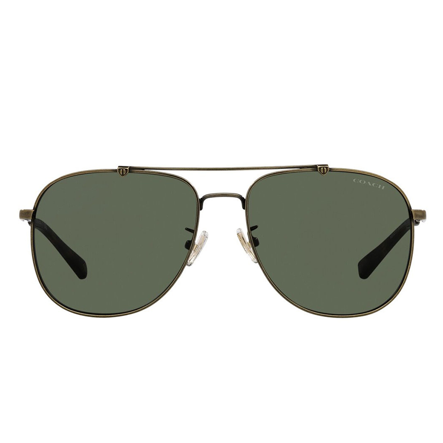 Kính Mát Coach Men Fashion Antique Gold Sunglasse HC7088-933371-57 57mm Màu Xanh Green