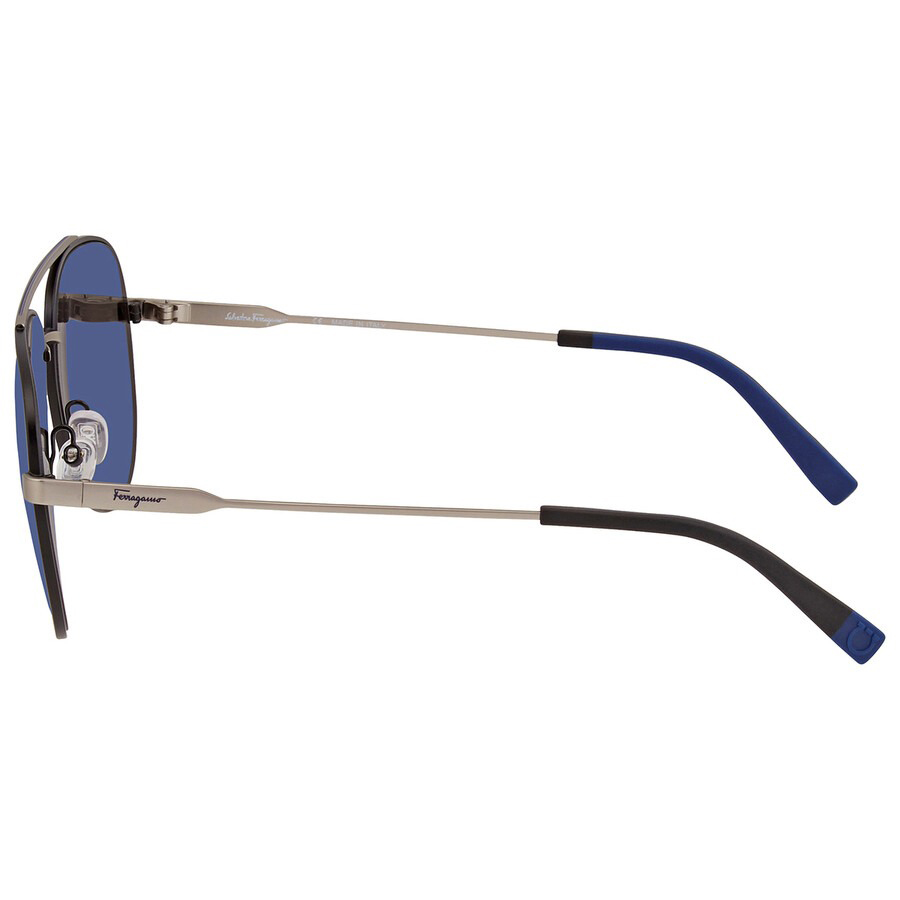 Kính Mát Salvatore Ferragamo Blue Aviator Men Sunglasses SF204S 001 59 Màu Xanh