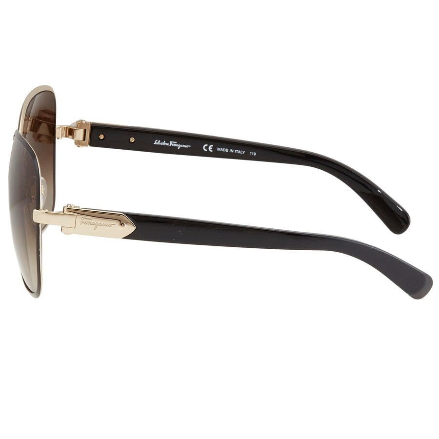 Kính Mát Salvatore Ferragamo Gray Gradient Rectangular Ladies Sunglasses SF150S 16733 59 Màu Nâu Vàng