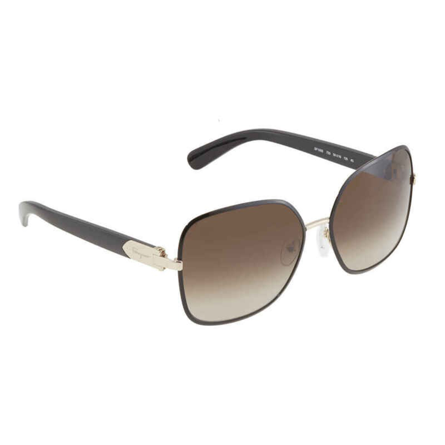 Kính Mát Salvatore Ferragamo Gray Gradient Rectangular Ladies Sunglasses SF150S 16733 59 Màu Nâu Vàng