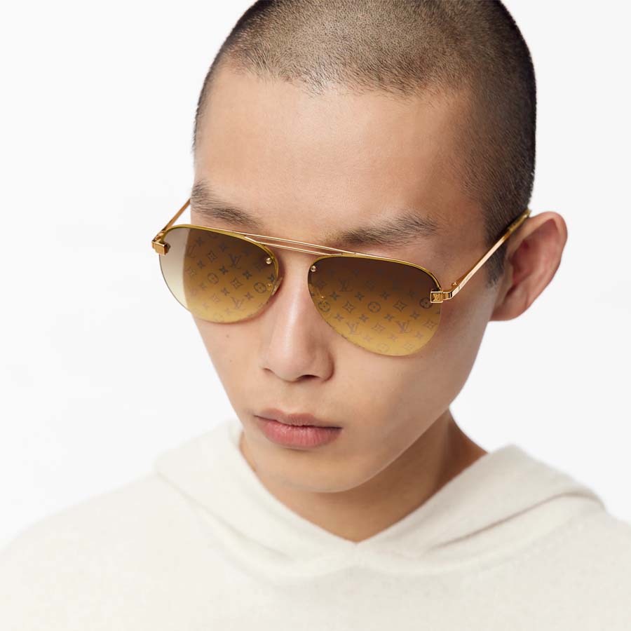 Kính Mát Louis Vuitton LV Clockwise Sunglasses Gold Monogram Z1020W Màu Vàng Gold