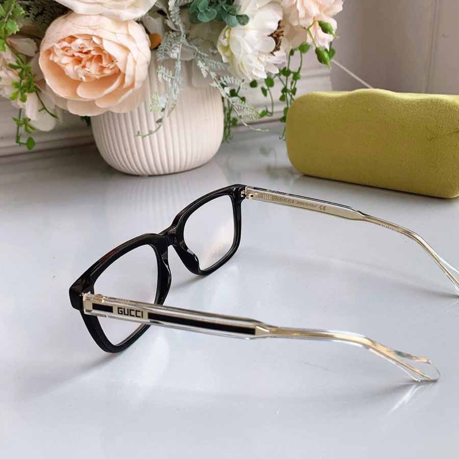 Kính Mắt Cận Gucci Black Plastic Rectangle Eyeglasses GG0560O-001 53mm Màu Đen