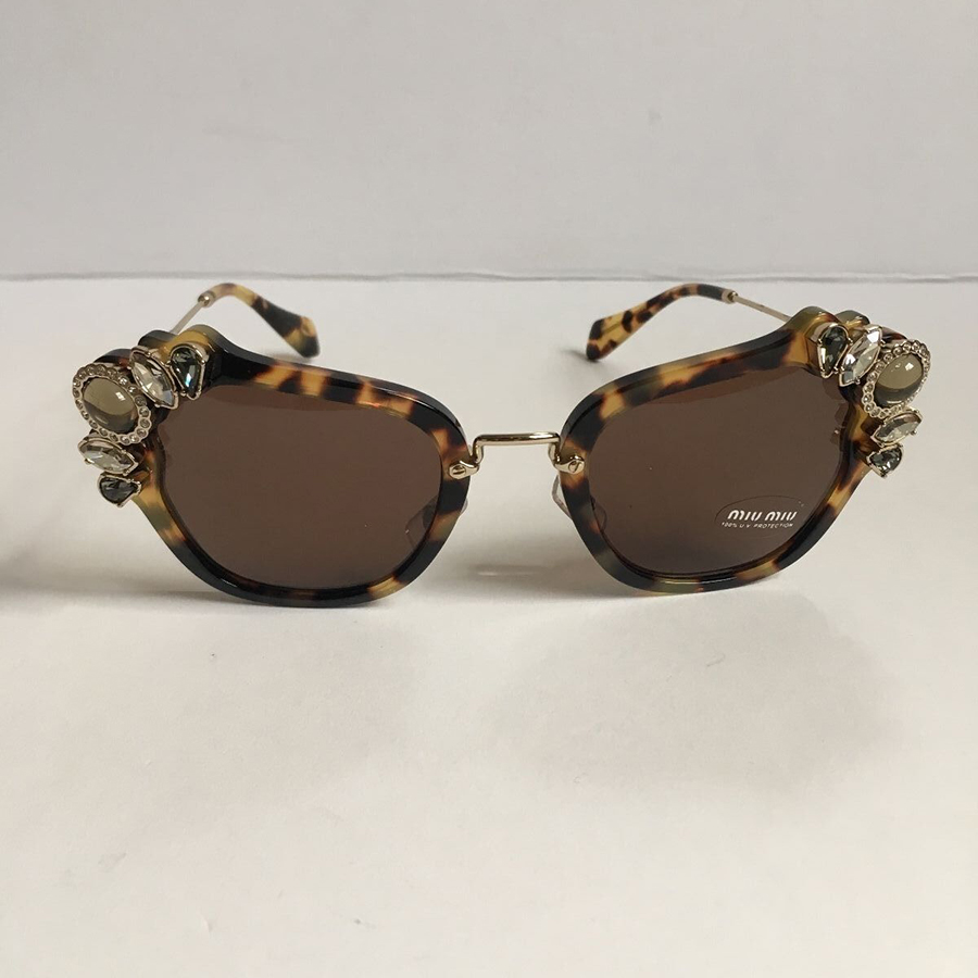 Kính Mát Miu Miu By Prada Sunglasses SMU03S Crystal-Embellished