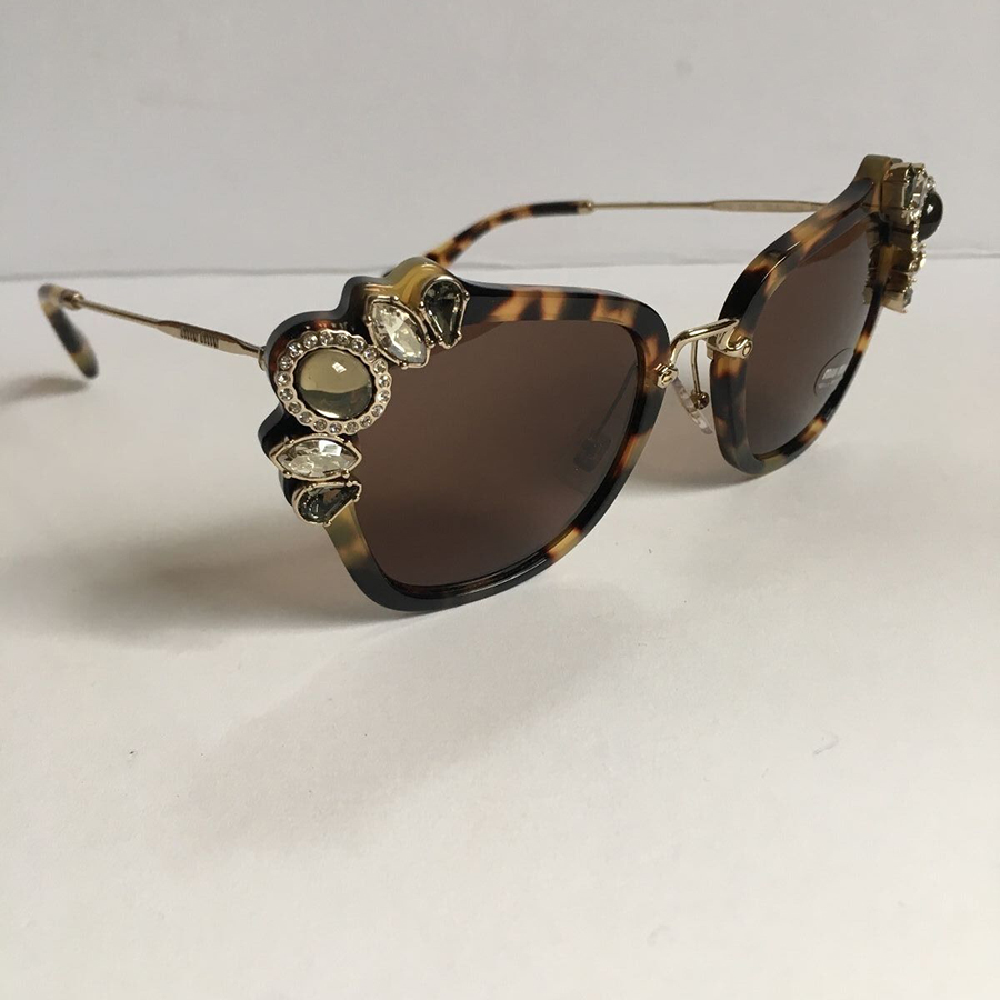 Kính Mát Miu Miu By Prada Sunglasses SMU03S Crystal-Embellished