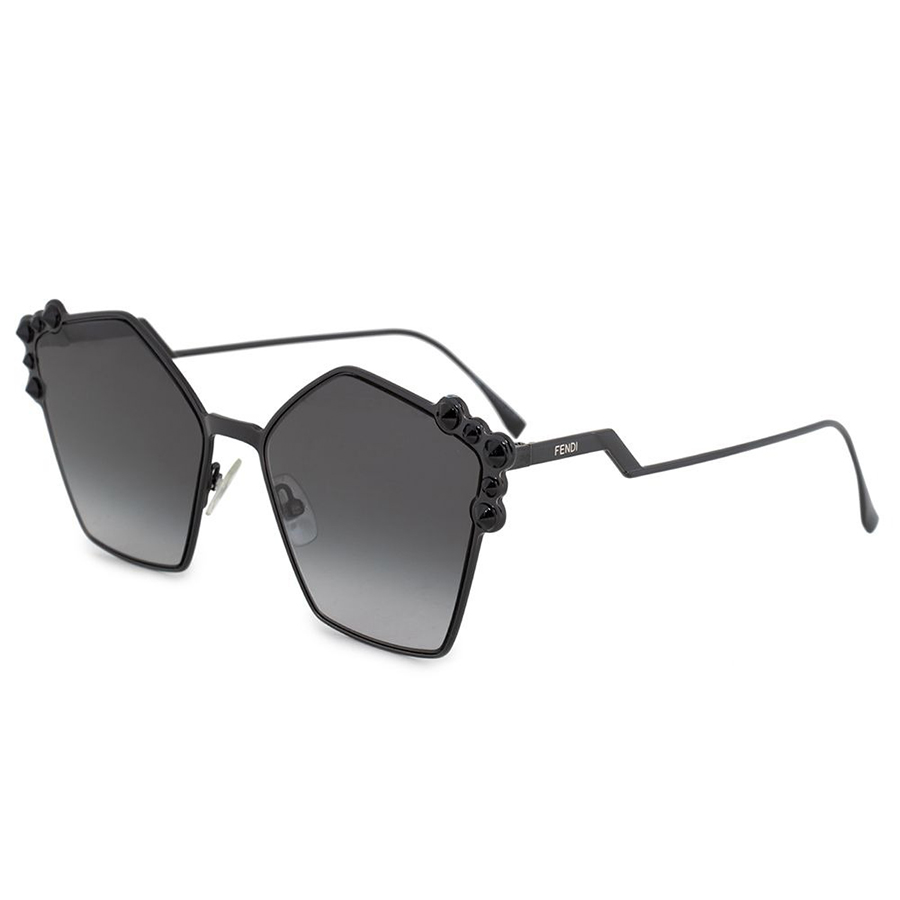 Kính Mát Fendi Pentagon Black Studded Sunglasses FF 0261/S 2O5/9O 57 Màu Xám Đen