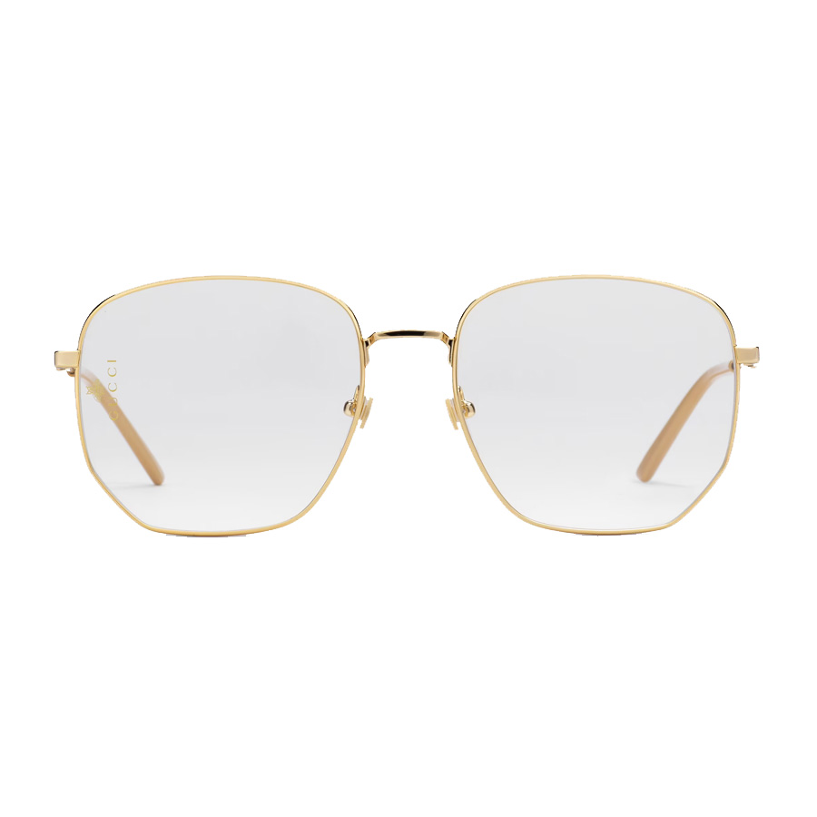 Kính Mắt Cận Gucci Rectangular-Frame Metal Glasses