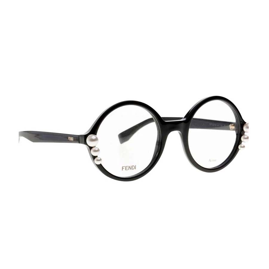 Kính Mắt Cận Fendi Black Ff 0298 Round Optical With Pearl Trim Sunglasses