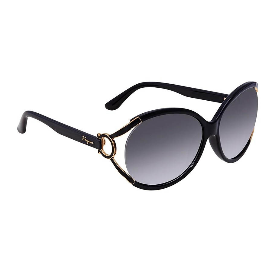 Kính Mát Salvatore Ferragamo Grey Gradient Round Ladies Sunglasses