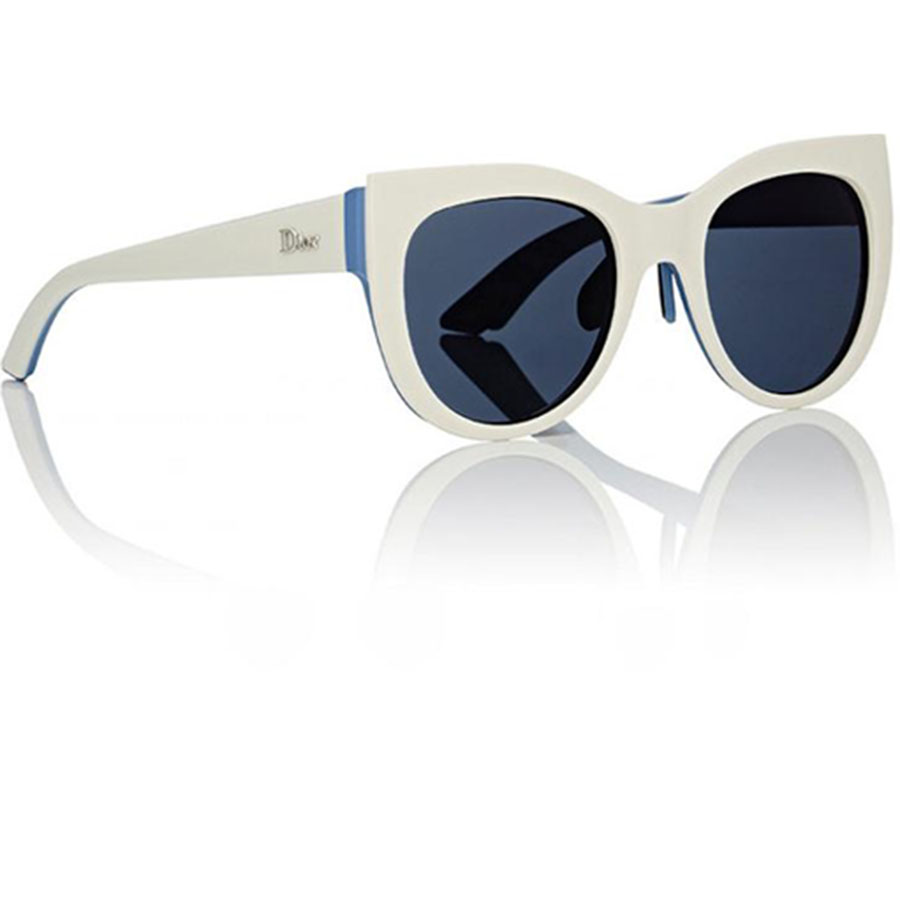 Kính Mát Dior White Blue New Decale 1/S Cat Eye Baby Rubber Matte Sun