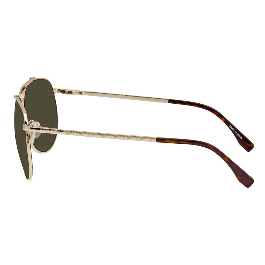 Kính Mát Lacoste Men's Gold Tone Aviator Pilot Sunglasses L177SP 714 59 Màu Xám Vàng