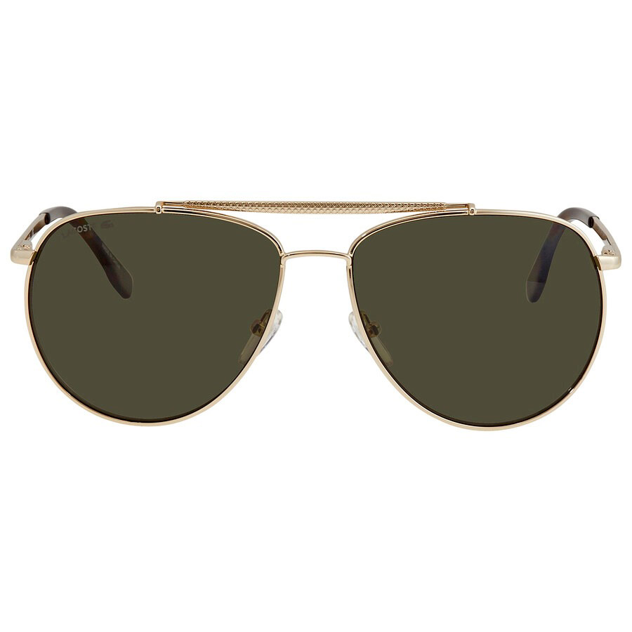 Kính Mát Lacoste Men's Gold Tone Aviator Pilot Sunglasses L177SP 714 59 Màu Xám Vàng