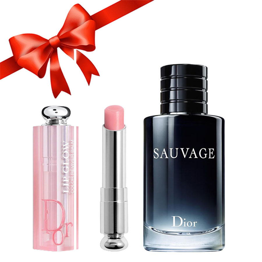 Combo Dior (Nước Hoa Sauvage EDT 100ml + Son Dưỡng Addict 001 Pink 2021)