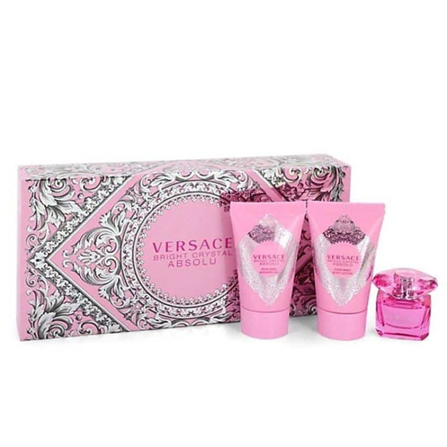 Set Nước Hoa Versace Bright Crystal Absolu 5ml + Sữa Tắm 25ml + Dưỡng Thể 25ml