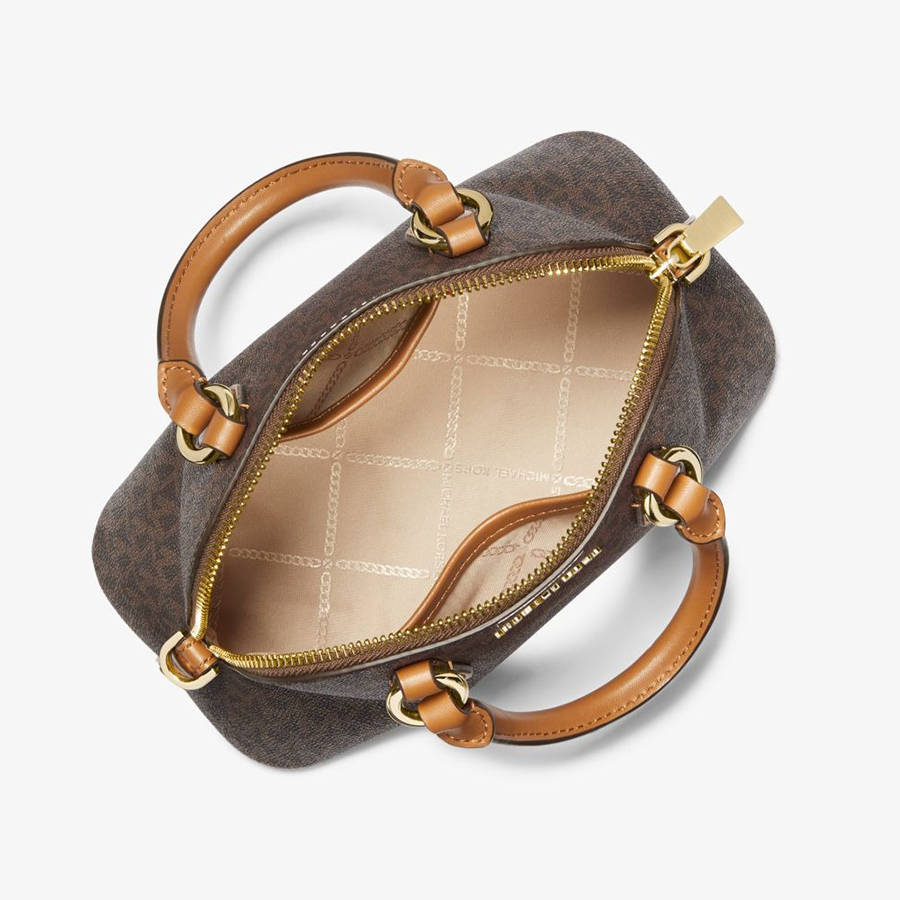 Túi Xách Tay Nữ Michael Kors MK Veronica Extra-Small Logo Crossbody Bag 32S3G6VC0B Màu Nâu