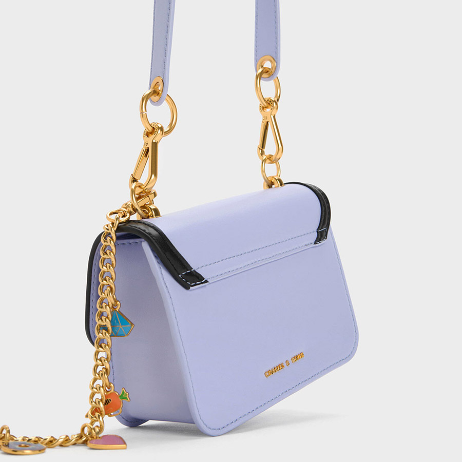 Túi Đeo Vai Nữ Charles & Keith CNK Judy Hopps Metallic Accent Bag Lilac CK2-50782059 Màu Tím