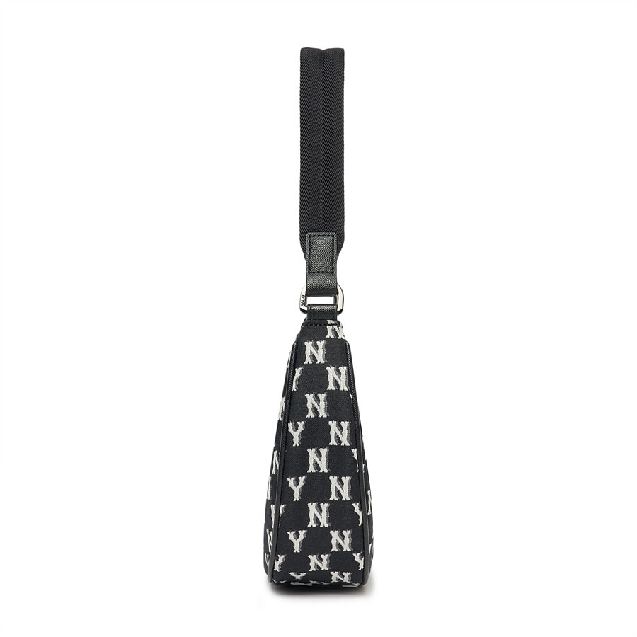 Túi Xách MLB Monogram Jacquard Hobo New York Yankees 3ABQS012N-50BKS Ss2022 Màu Đen