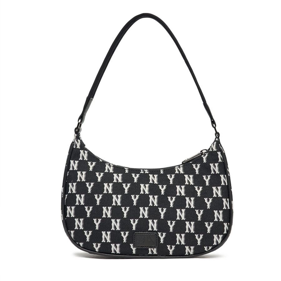 Túi Xách MLB Monogram Jacquard Hobo New York Yankees 3ABQS012N-50BKS Ss2022 Màu Đen