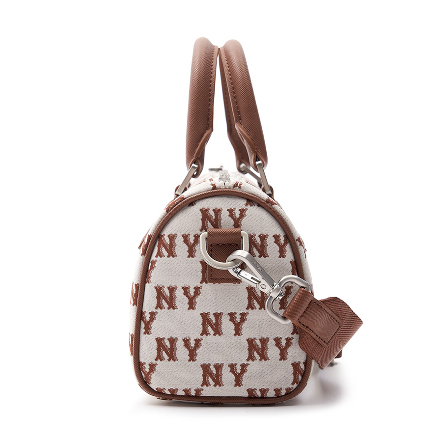 Túi Xách Nữ MLB Jacquard Boston Classic Monogram S New York Yankees 3ABWS013N-50CRD Màu Trắng/Nâu