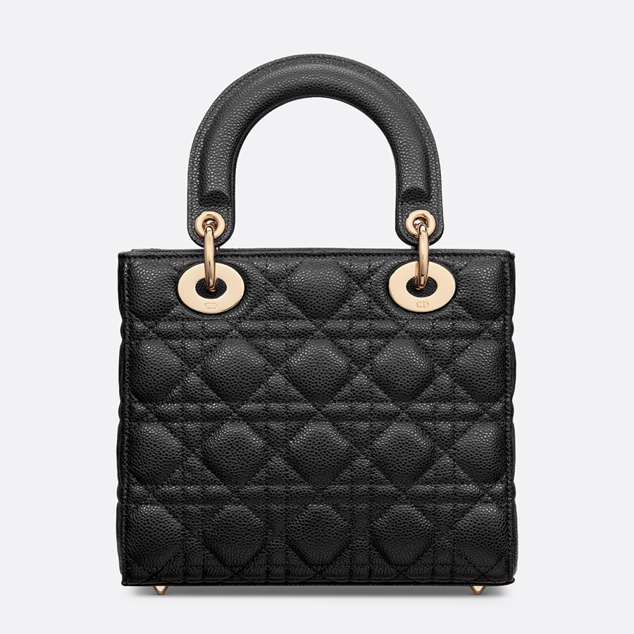 Túi Xách Nữ Dior Small Lady Bag Black Grained Cannage Calfskin M0531OWRT_M900 Màu Đen