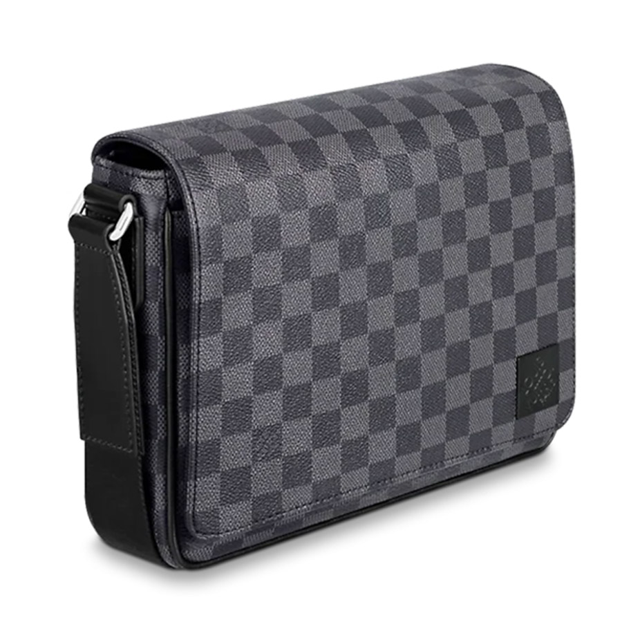 Túi Đeo Chéo Nam Louis Vuitton LV District PM N42710 Damier Bag Màu Đen Xám