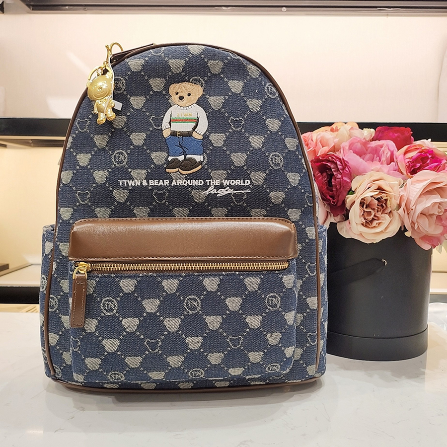 Balo Nữ TTWN BEAR TN3027 TN3210 Màu Xanh Viền Nâu Size XL