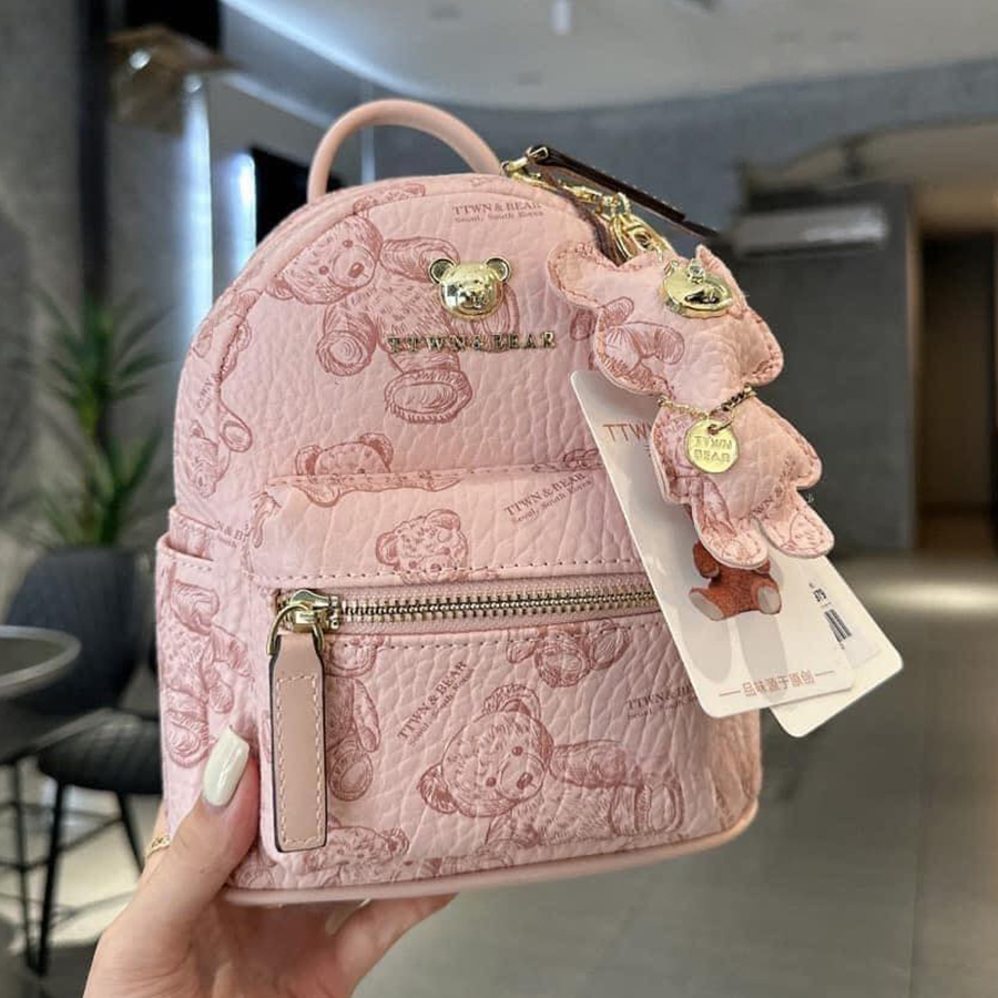 Balo Nữ TTWN BEAR Hoạ Tiết Gấu Bông TN3192 Màu Hồng Size S