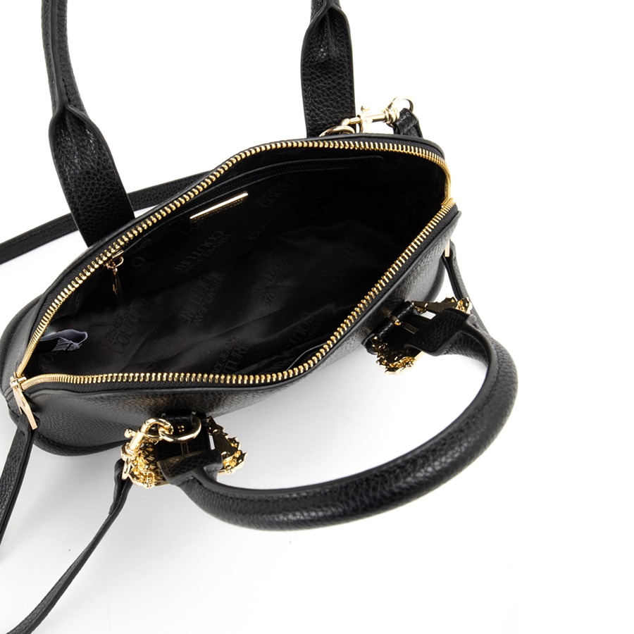 Túi Xách Tay Nữ Versace Jeans Couture Black Logo Couture Hand Bag Màu Đen