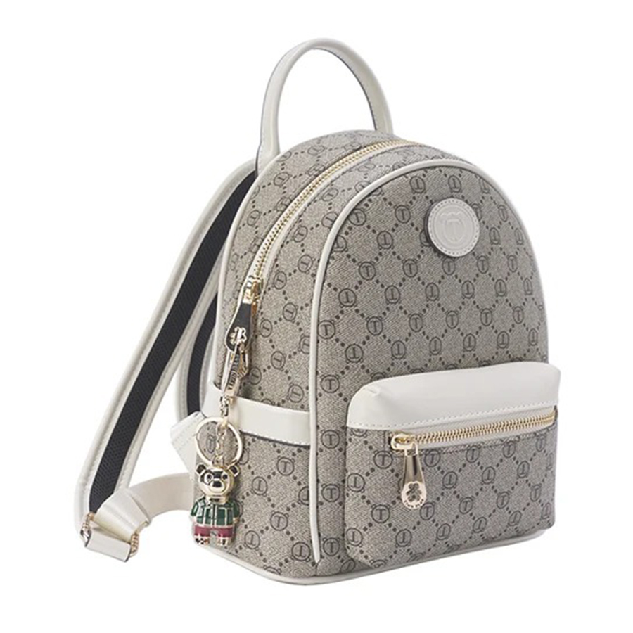 Balo Nữ TTWN BEAR Họa Tiết Lưới TN2819 TN3022 Màu Ghi Trắng