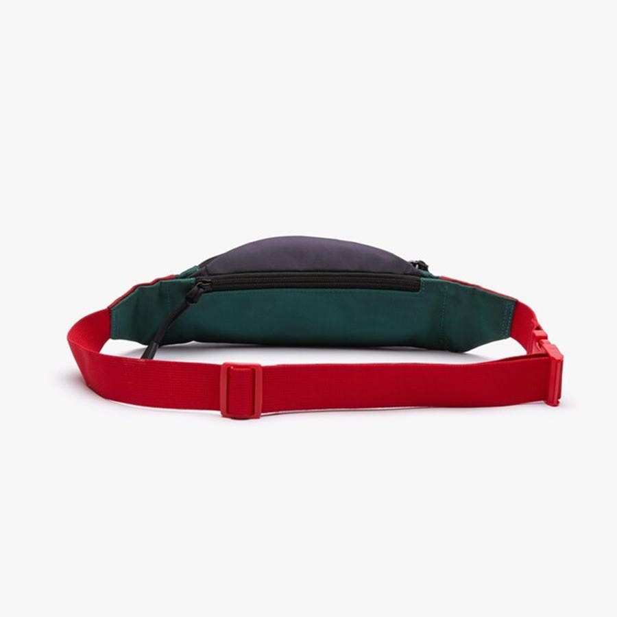 Túi Đeo Hông Nam Lacoste Men’s Colorblock Canvas Zip Fanny Pack NH3691HZ H78 Màu Xanh Đỏ