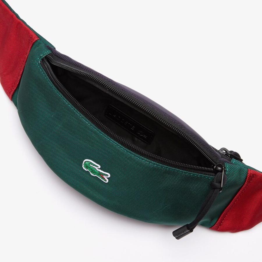 Túi Đeo Hông Nam Lacoste Men’s Colorblock Canvas Zip Fanny Pack NH3691HZ H78 Màu Xanh Đỏ