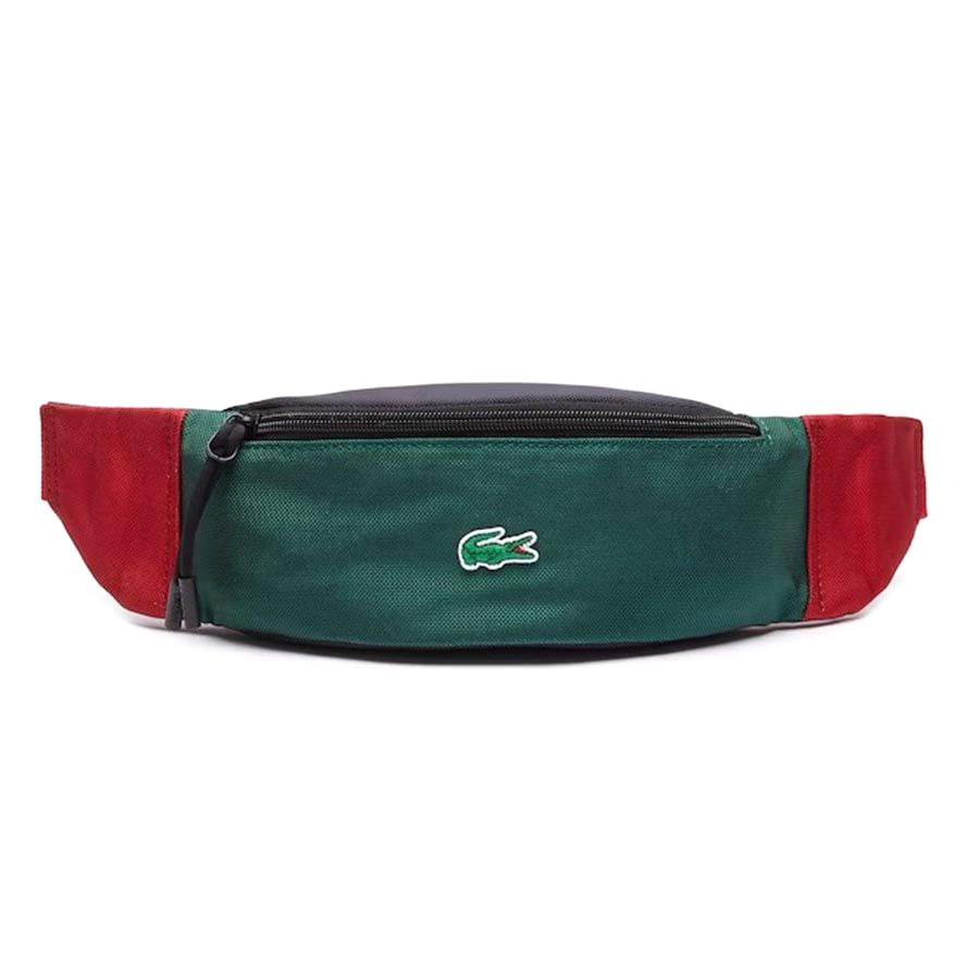 Túi Đeo Hông Nam Lacoste Men’s Colorblock Canvas Zip Fanny Pack NH3691HZ H78 Màu Xanh Đỏ